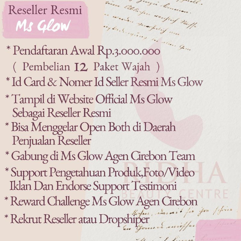 Join Reseller Resmi Ms Glow