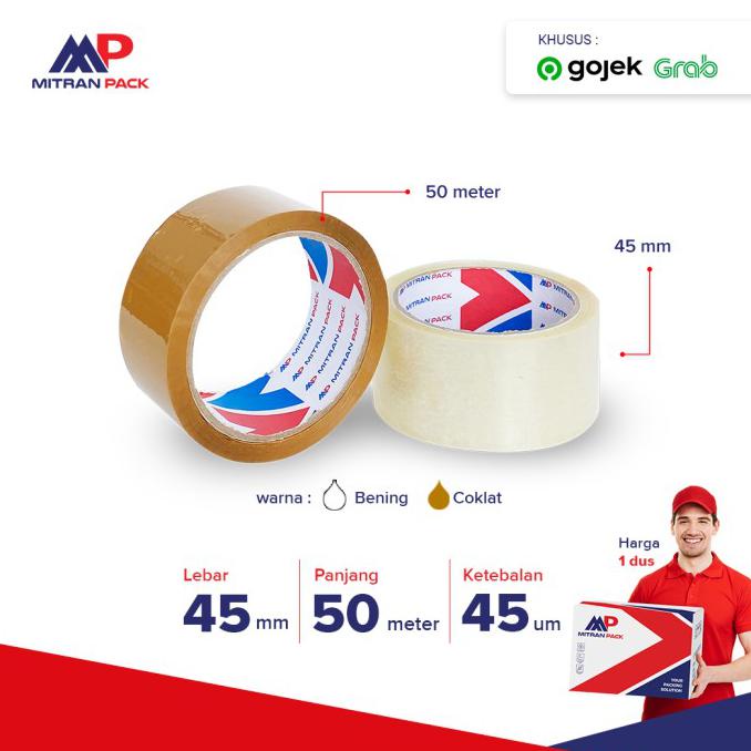 

(1 Dus) Lakban Bening 45 Mm X 50 Meter Mitran Pack Murah - Bening Fauzinarman