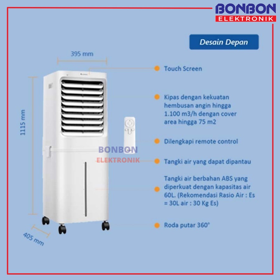 GREE Air Cooler 60L GCA-ACOOL 60 Penyejuk Udara ACOOL60 Touchscreen