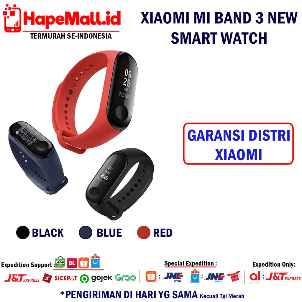 XIAOMI MI BAND 3 NEW ORI GARANSI DISTRI TERMURAH