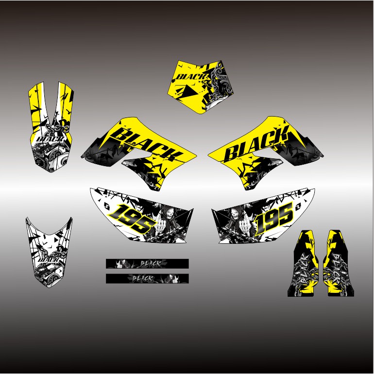 dekal sticker motor klx 150 L dtracker kuning decal stiker