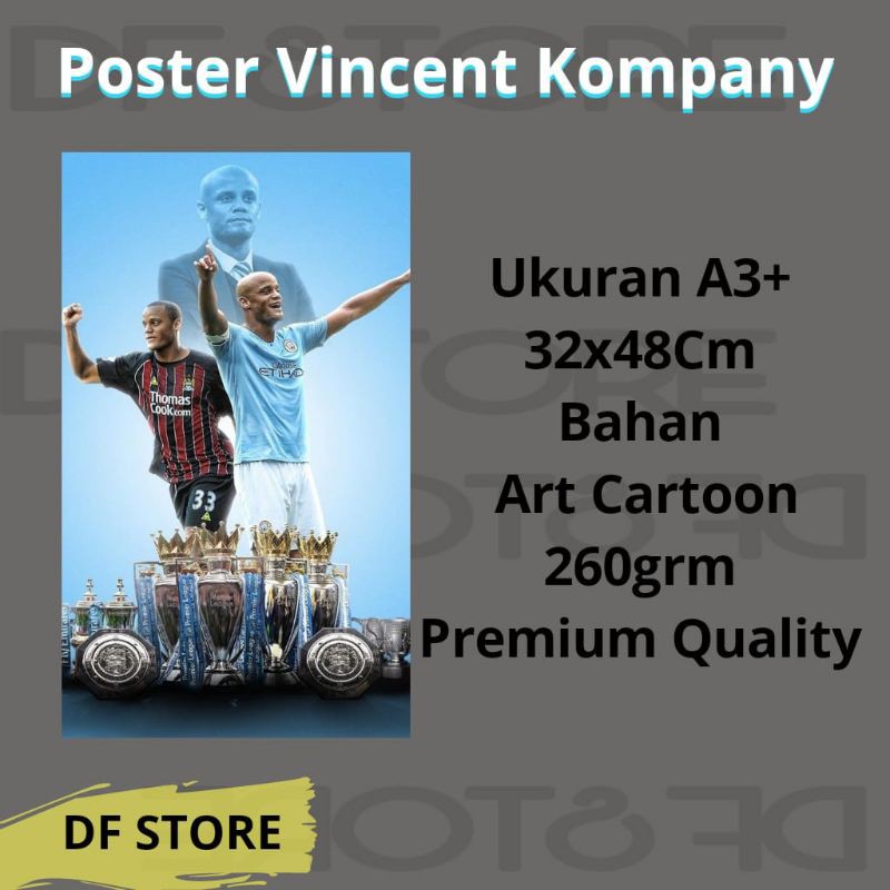 

poster vincent kompany - mancity a3+