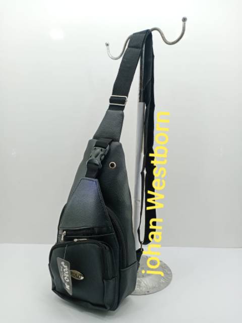 Tas Waist Bag Pria kulit sintetis