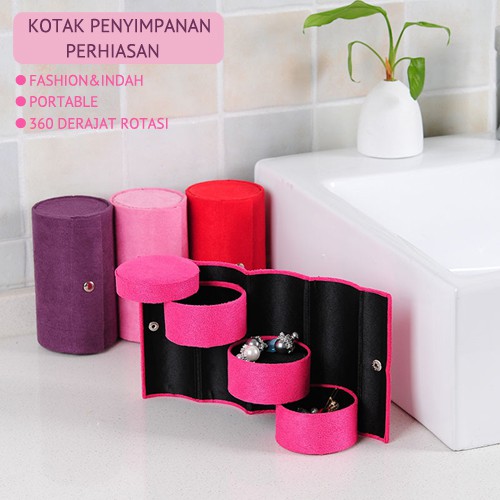 GK-111 Kotak Penyimpanan Perhiasan Aksesoris / Tempat Perhiasan Cincin Gelang Emas Portable