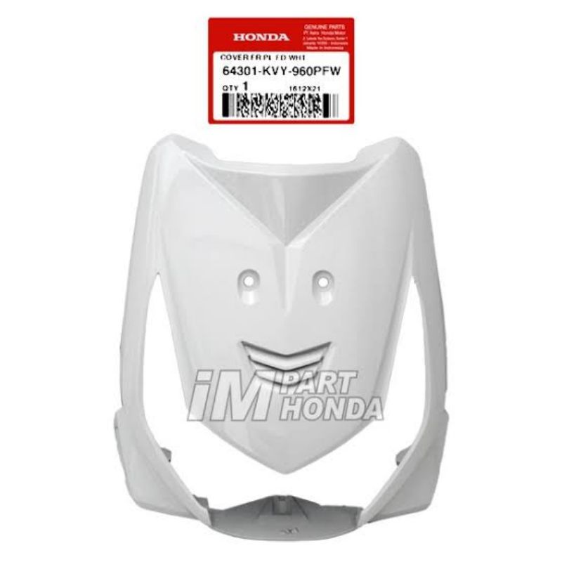 64301-KVY-960PFW Cover Front Panel Tameng Lampu Depan Beat Karbu Putih