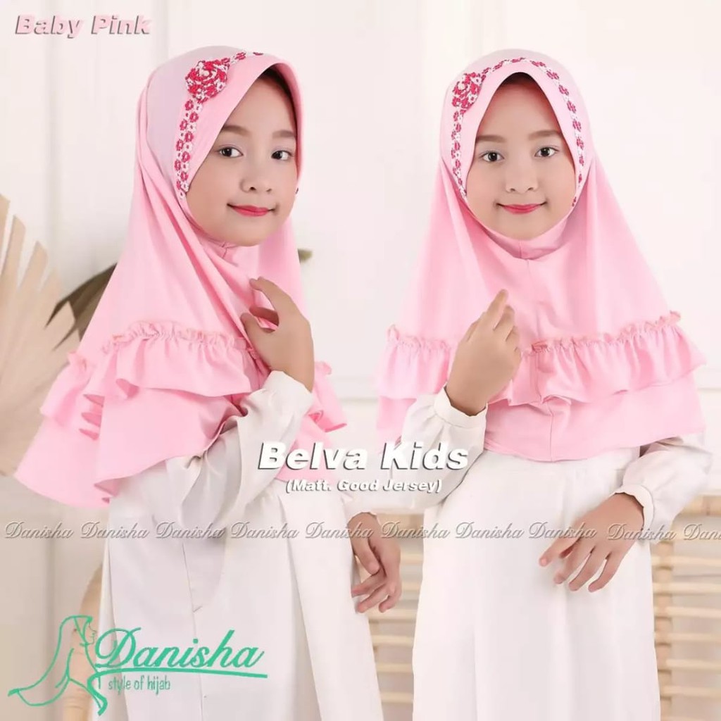 Jilbab Anak Belva Usia 3-7 Tahun Bahan Jersey Terbaru Termurah / Alody's Collection