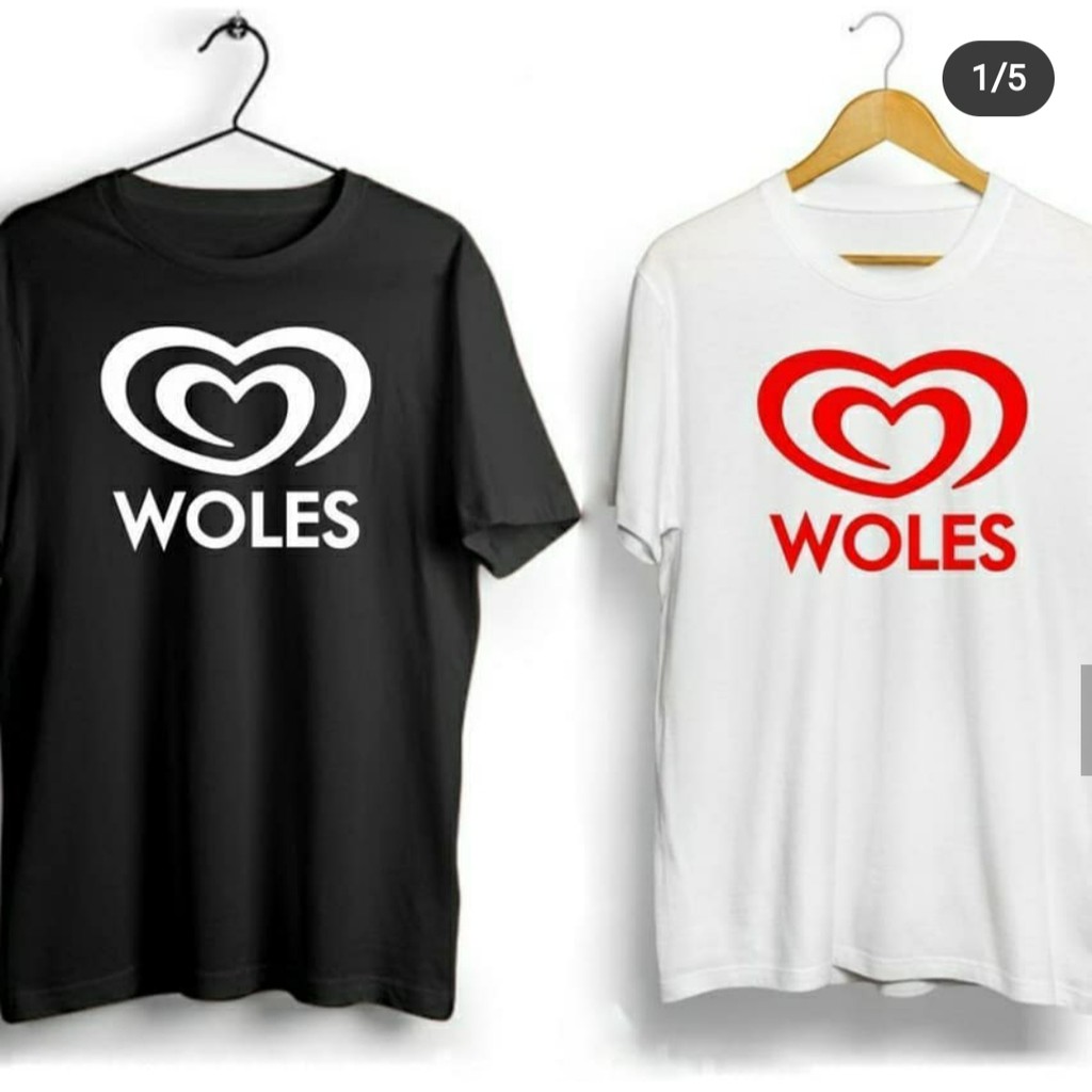 KAOS BAJU UNIK PRIA WANITA WOLES KAOS PLESETAN LUCU WALLS COMBED 30S READY S M L XL XXL