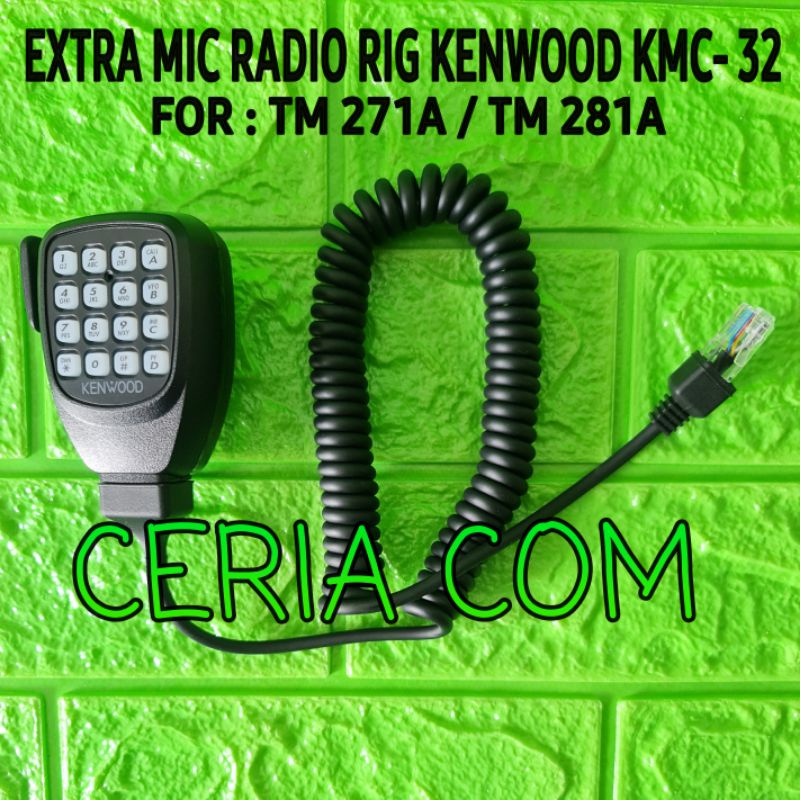 EXTRAMIC RADIO KENWOOD TM 281A / HAND MIC PTT MIC KENWOOD TM281A TM 281 TM 271A KMC-32 ORI MURAH