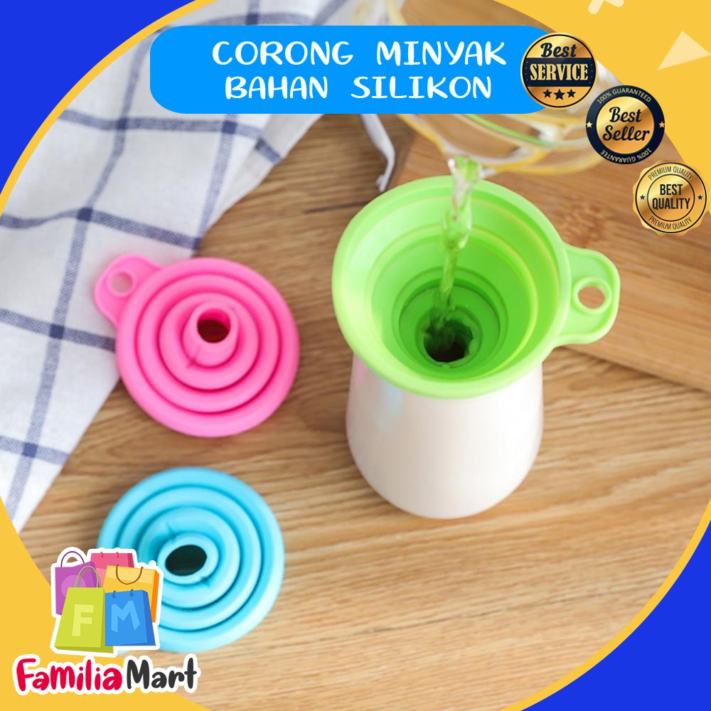 Corong Air Bulat Silikon FLEXIBLE / Lipet Portable Foldable Silicone Mini Funnel / Corong Minyak