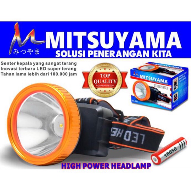 Senter Kepala / Head Lamp Cahaya Kuning MS-143 Mitsuyama