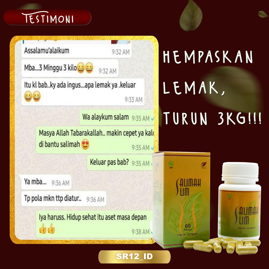 SALIMAH SLIM SR12 / PELANGSING HERBAL AMPUH / TURUN BERAT BADAN 20 KG