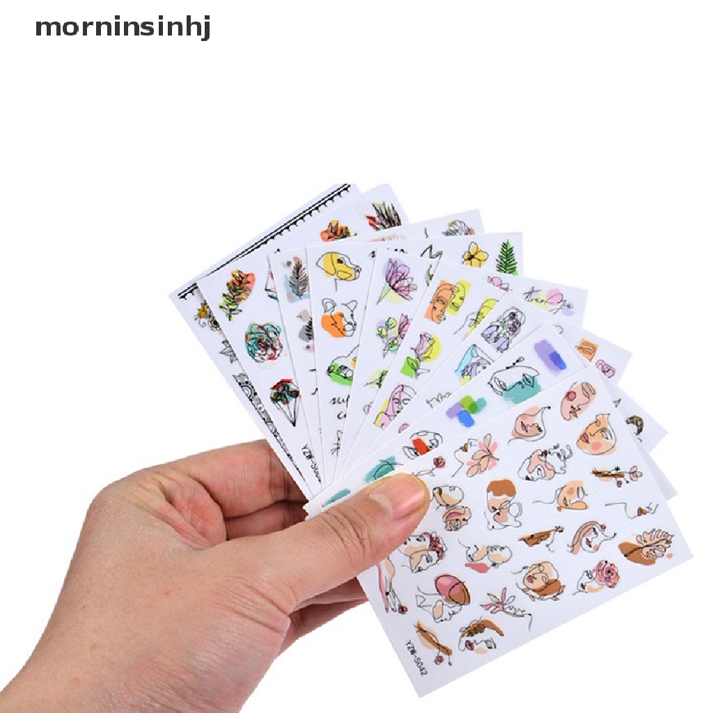 Mornin 2021 Stiker Kuku Motif Wajah Simple Untuk Manicure