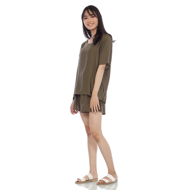 Daily Set / Pajamas Set / Piyama Set  - Tangan Pendek , Celana Pendek (SU)-3