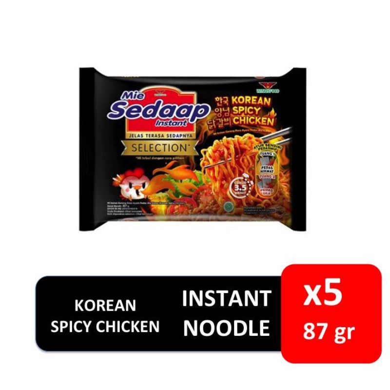 

mie sedap goreng korean spicy 87 gr isi 5 pck
