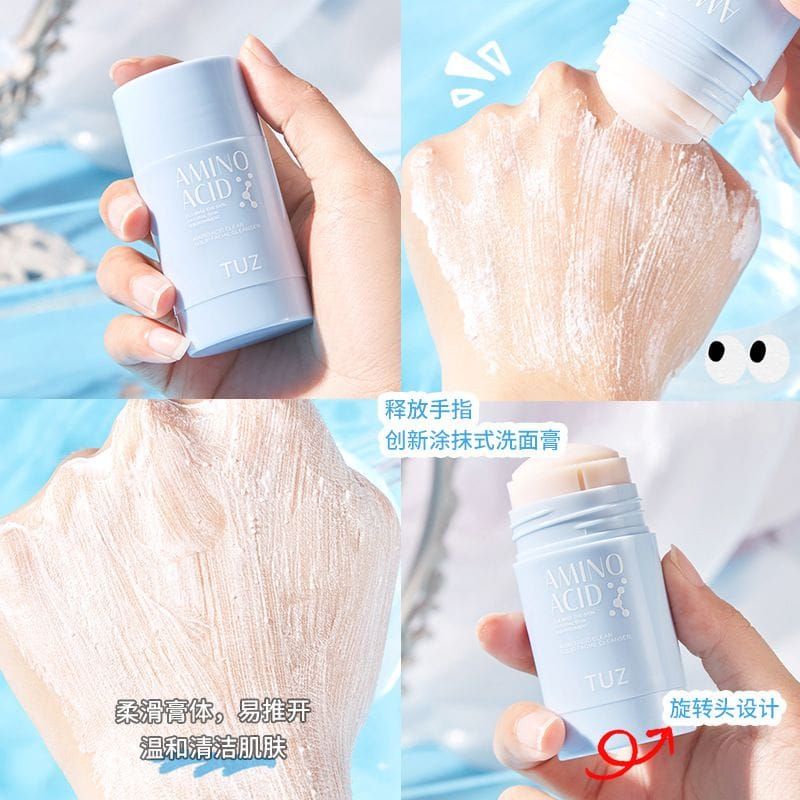 Medan Termurah Perawatan wajah tuz Amino acid Facial cleanser stick clear solid