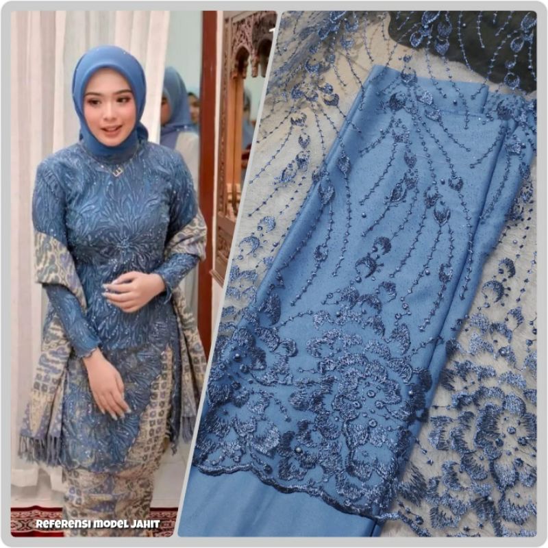 Brokat Tile Bordir Pinggir Bunga