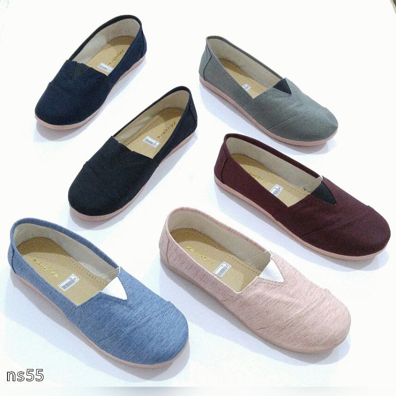 Borneo NS55 SEPATU FLATSHOES Kanvas  (6 WARNA)