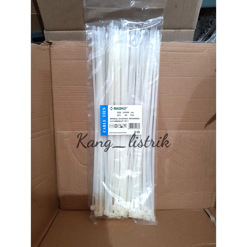 Cable Ties / Kabel Ties Hitam / Putih MASKO 3.6 x 300mm
