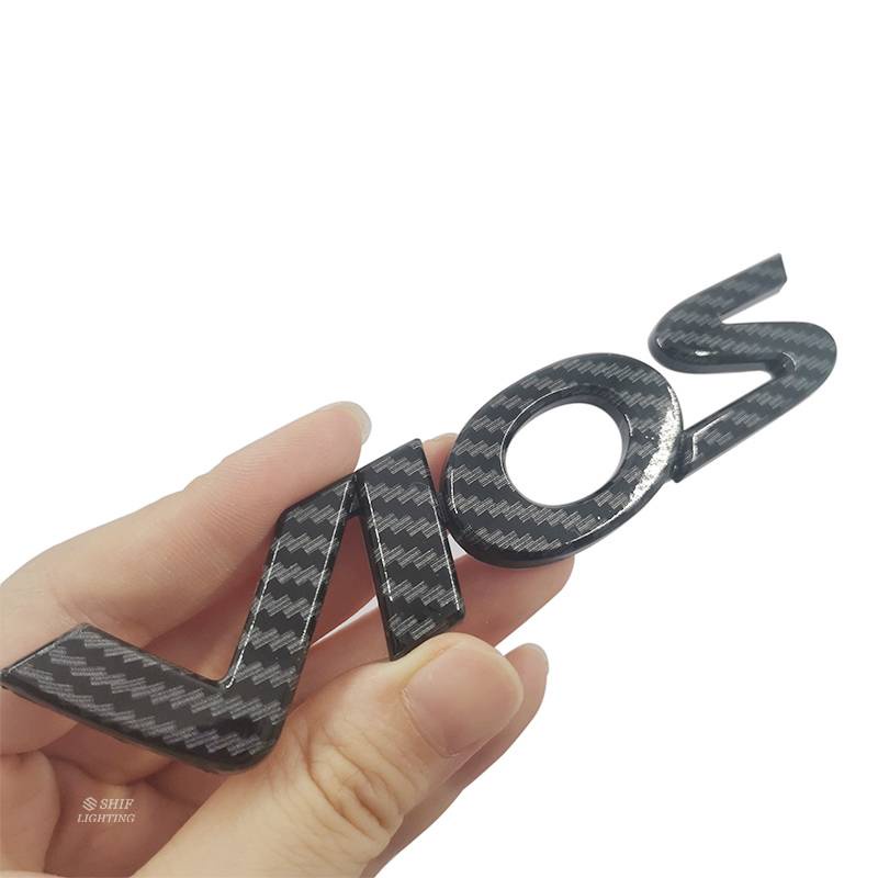 1 x Carbon Fiber ABS VIOS Letter Logo Car Auto Decorative Emblem Badge Sticker Decal Replacement for TOYOTA