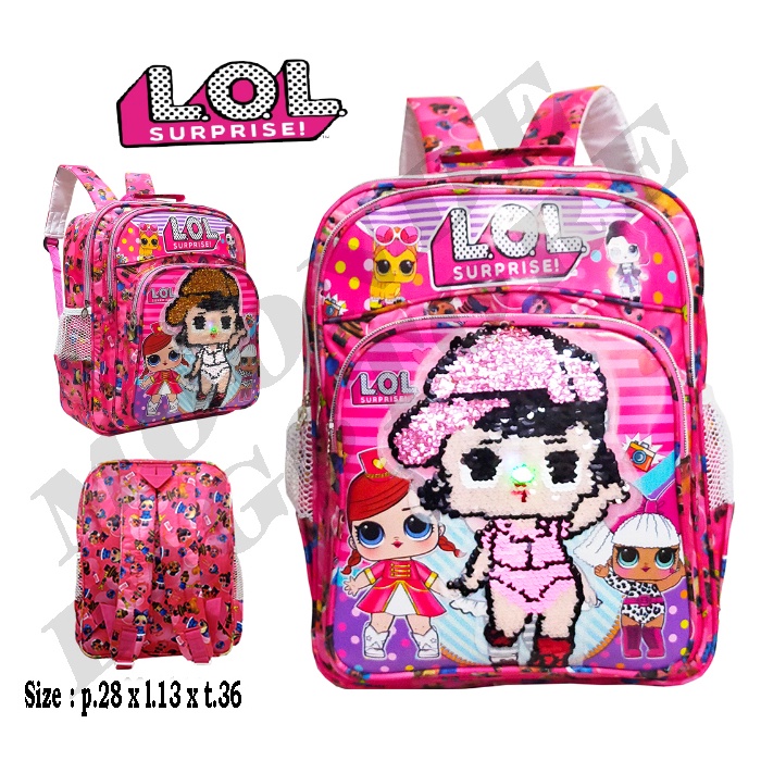 Tas Ransel Sequin / Usap Anak Sekolah SD Karakter L.O.L