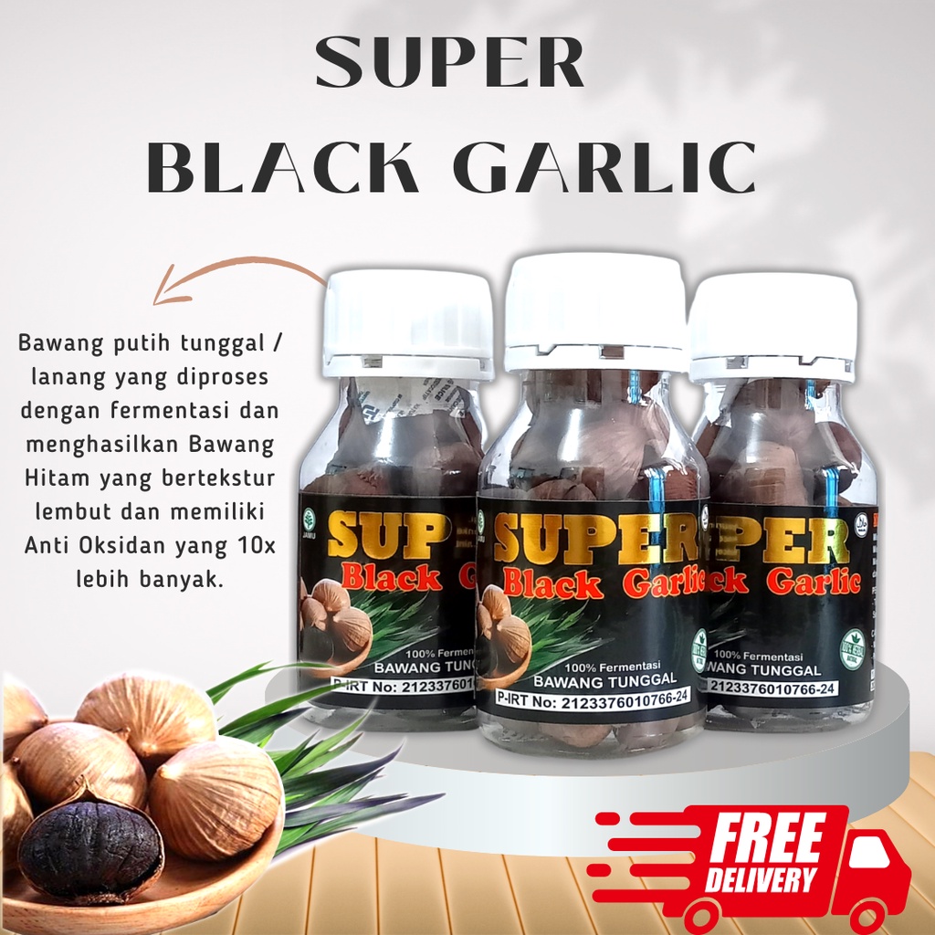 

Black Garlic. Bawang Hitam Tunggal 180gr. SUPER Herbal Fermentasi