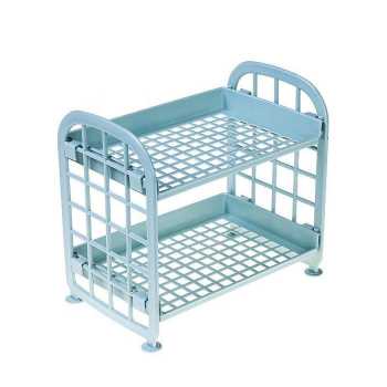 Rak Susun Plastik Serbaguna 2 Tingkat / Rak Tempat Penyimpanan Multifungsi Kosmetik Tempat Bumbu Perlengkapan Bayi / Kamar Mandi