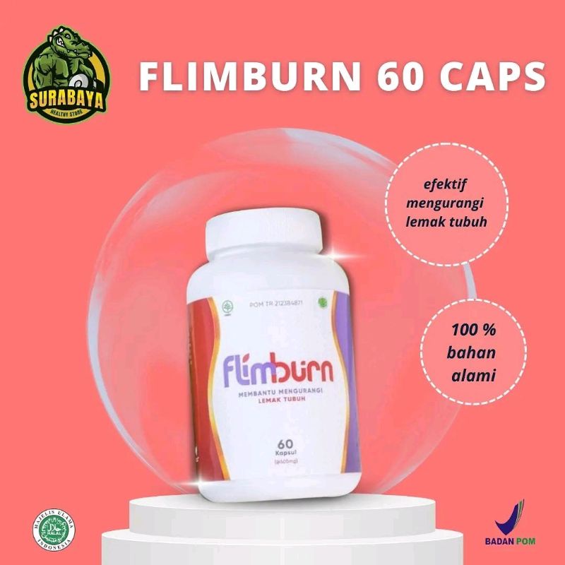 Flimburn Flimty 60 Capsules Pembakar Lemak Fat Burner BPOM HALAL Flim Burn Suplemen Fitness Diet Fat Burn Block