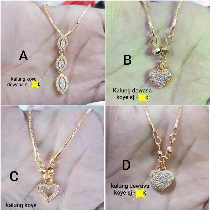 Kalung Liontin Wanita Koye SJ Lapis Emas