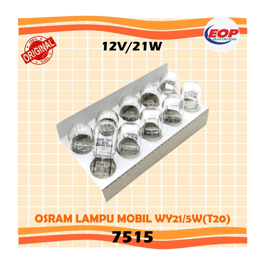 Osram Lampu Mobil W21/5W Original 7515 W3x16q 12V 21W