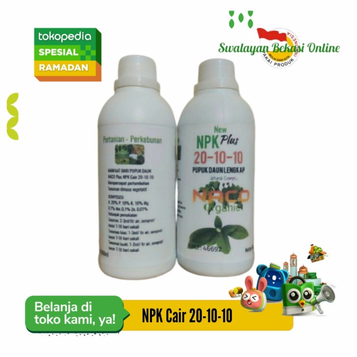 PROMO Pupuk NPK 20 10 10, NPK Cair 20-10-10 Pupuk Daun