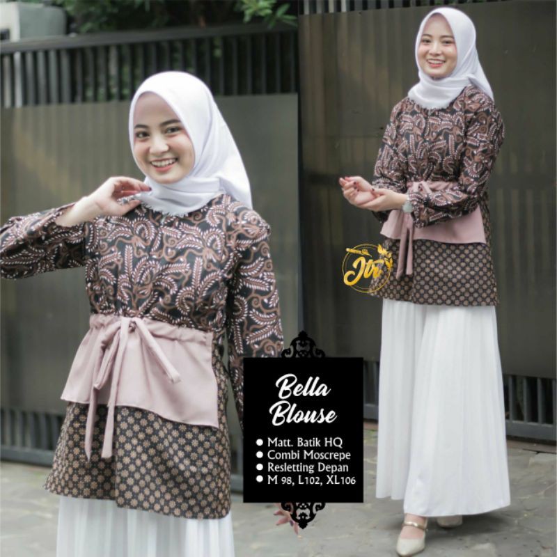 Bella Blouse - Atasan Batik Wanita Blus Batik Kerja Blouse Batik Kantor Batik Kantoran