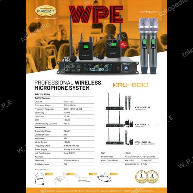 mic wireless krezt kru 6010 original krezt kru6010