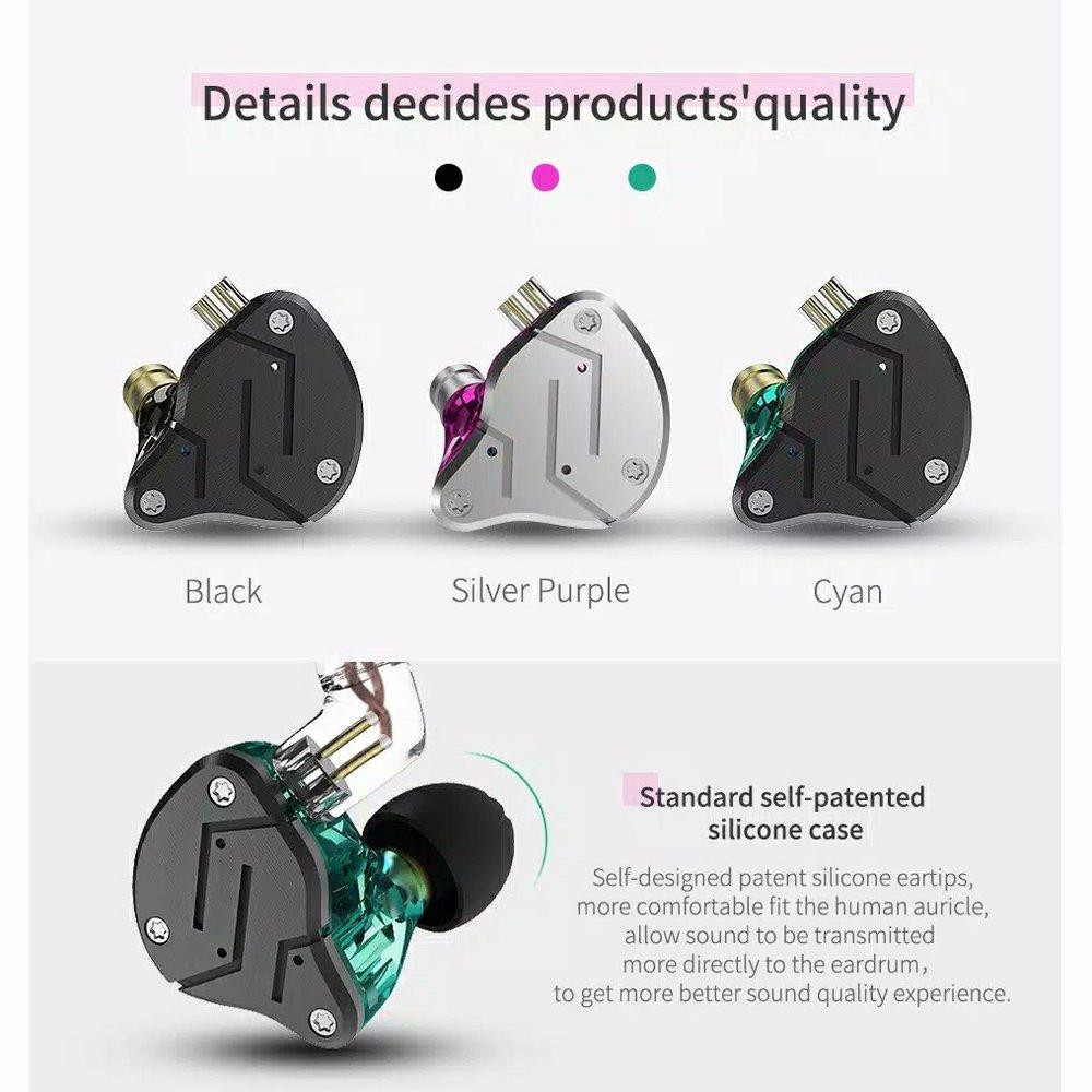 KZ ZSN Knowledge Zenith - In Ear Earphone Headset - HYBRID Dual Murah
