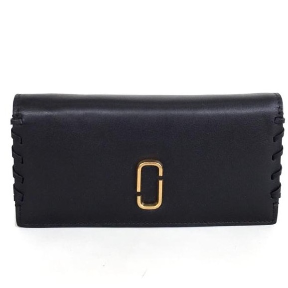 Dompet Wanita Panjang Lipat Marc Jacobs Noho Flap Continental Wallet Hitam Kulit Asli ORIGINAL Brand