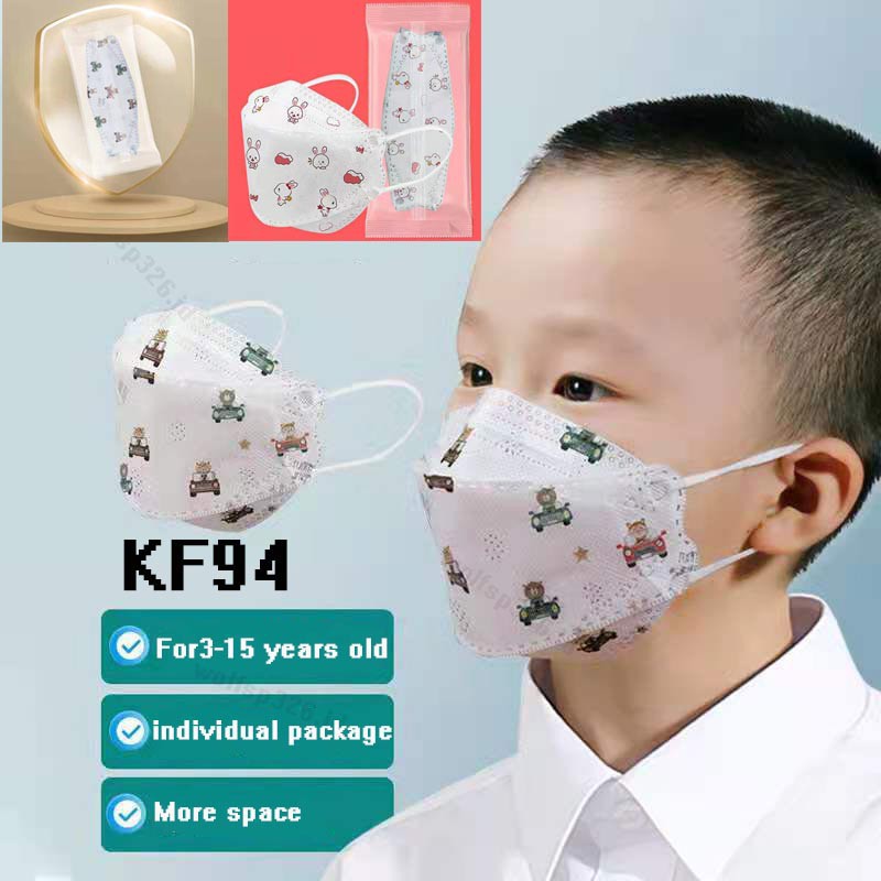 Rc [ Isi 10PCS] Masker KF94 Kids Motif Anak Earloop 4Ply  Disposable Mask Tali Kuping Model EvoKorea