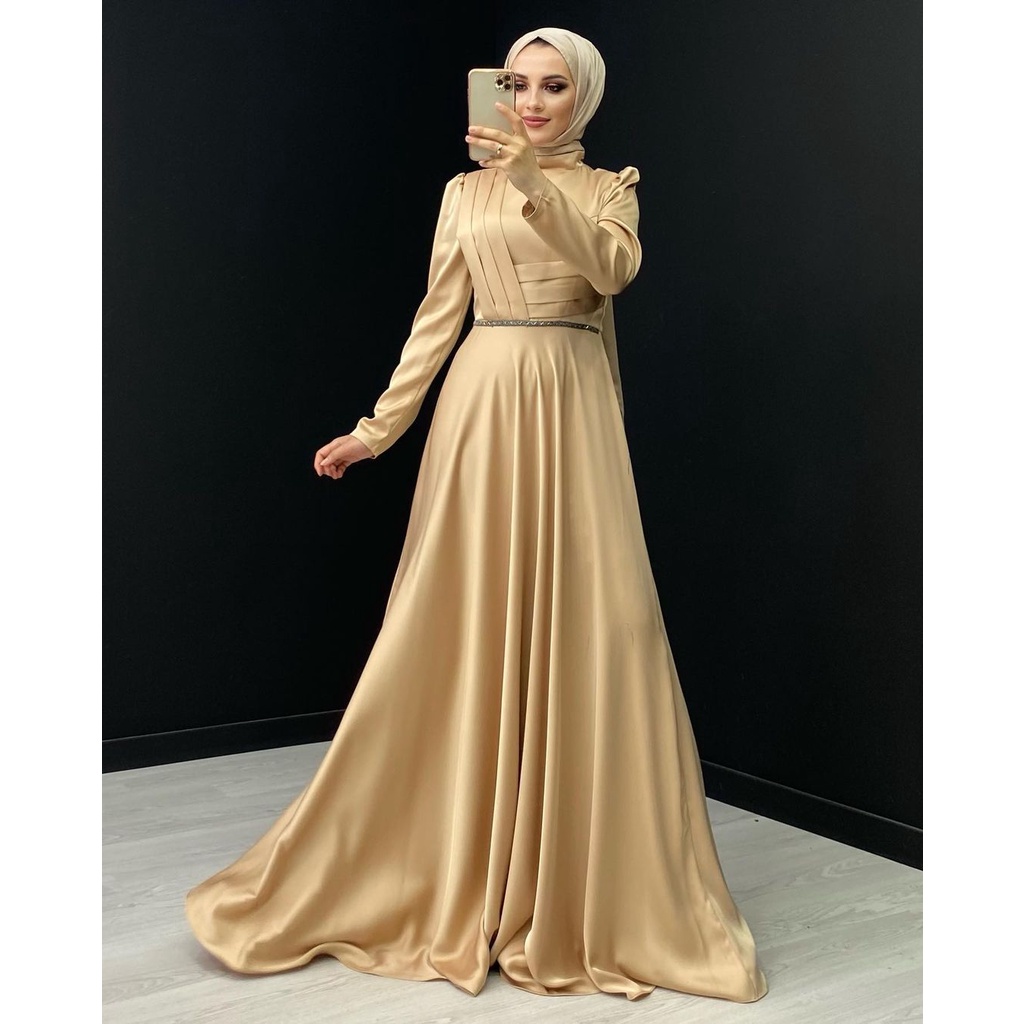 Dress Pesta Mewah Kalila Ukuran Jumbo L M XL XXL 3XL 4XL 5XL- Gamis Pesta Murah Mewah Ukuran Jumbo LD 98 100 110 120 130 138 140