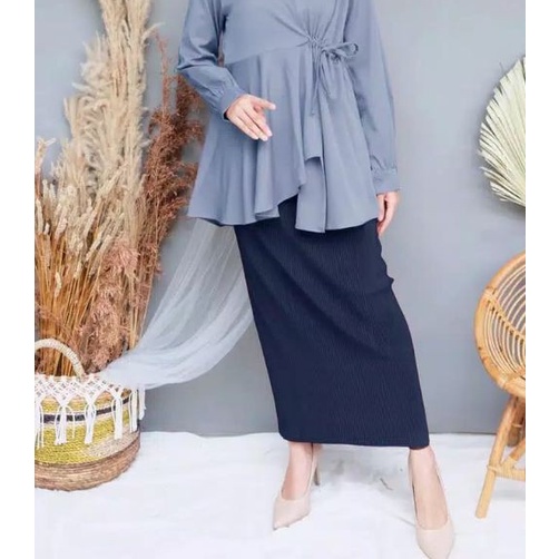 ROK SPAN RAJUT - ROK PREMIUM RAJUT - SPAN ROK - ROK WANITA RAJUT-Rok Navy