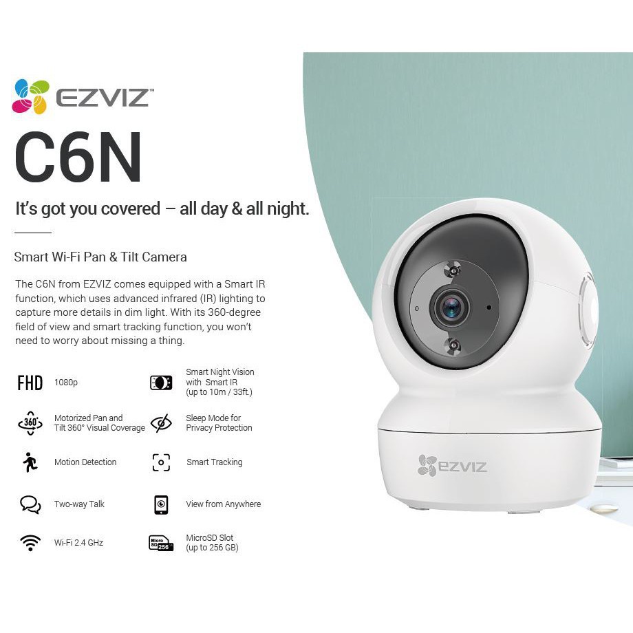 IP Camera CCTV Wifi EZVIZ C6CN Full HD 1080p 2MegaPixels (Support LAN)