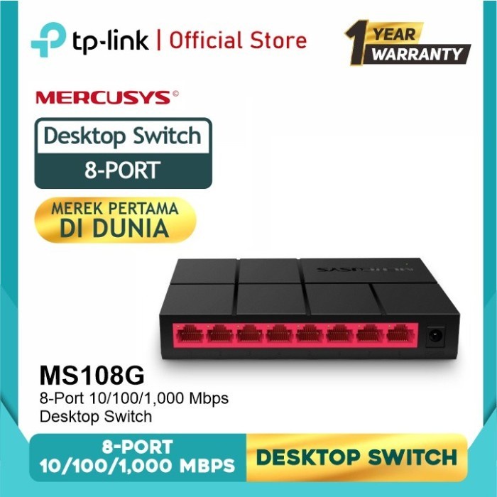 Mercusys MS108G 8-Port 10/100/1000 Mbps Desktop Switch