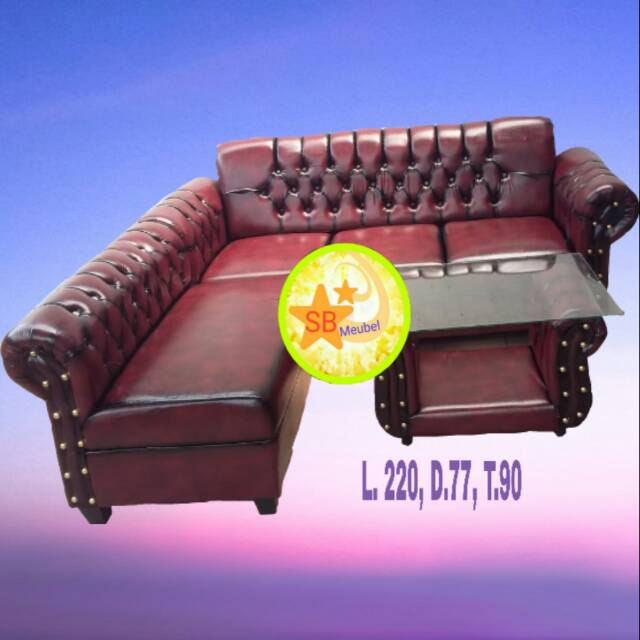 SOFA MINIMALIS BANDUNG MURAH - SUDUT JAGUAR  + MEJA (BANDUNG)