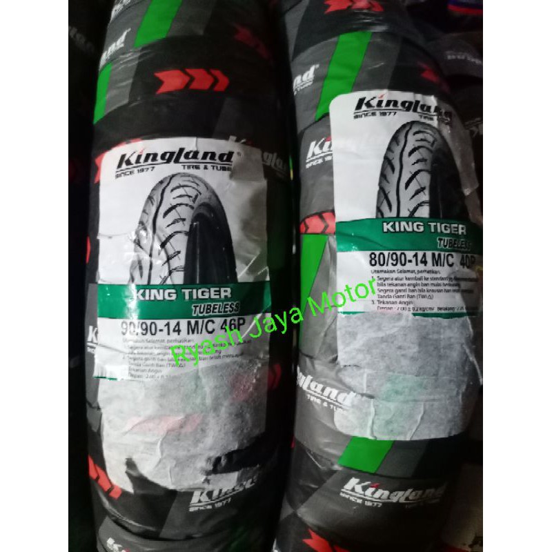 Paket Ban tubeless Kingland 80/90-14 &amp; 90/90-14 motor Mion/beat/vario/soul/gt/J/xeon/scoopy series