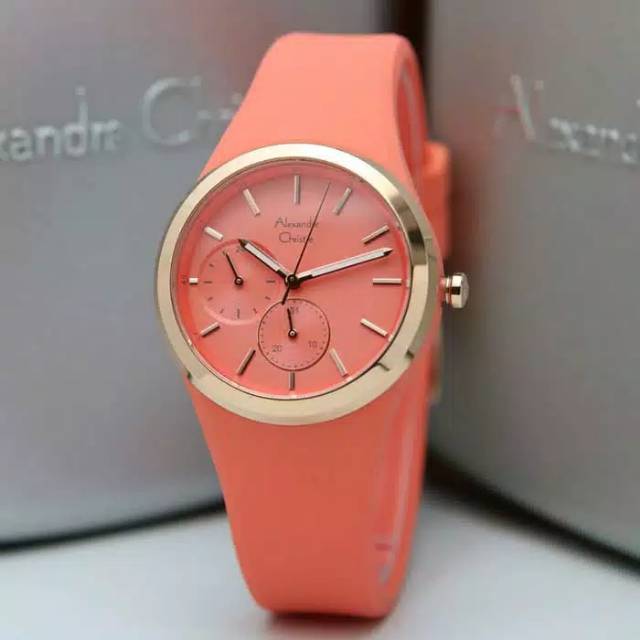 JAM TANGAN CEWEK / WANITA ALEXANDRE CHRISTIE AC 2663 ORANGE ROSEGOLD