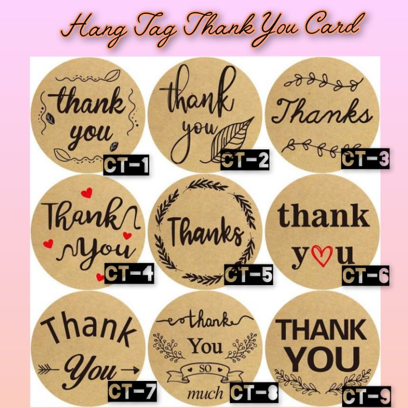 

Hang Tag Hangtag Bulat Bulet Circle Thank You kertas Kraft 230gsm