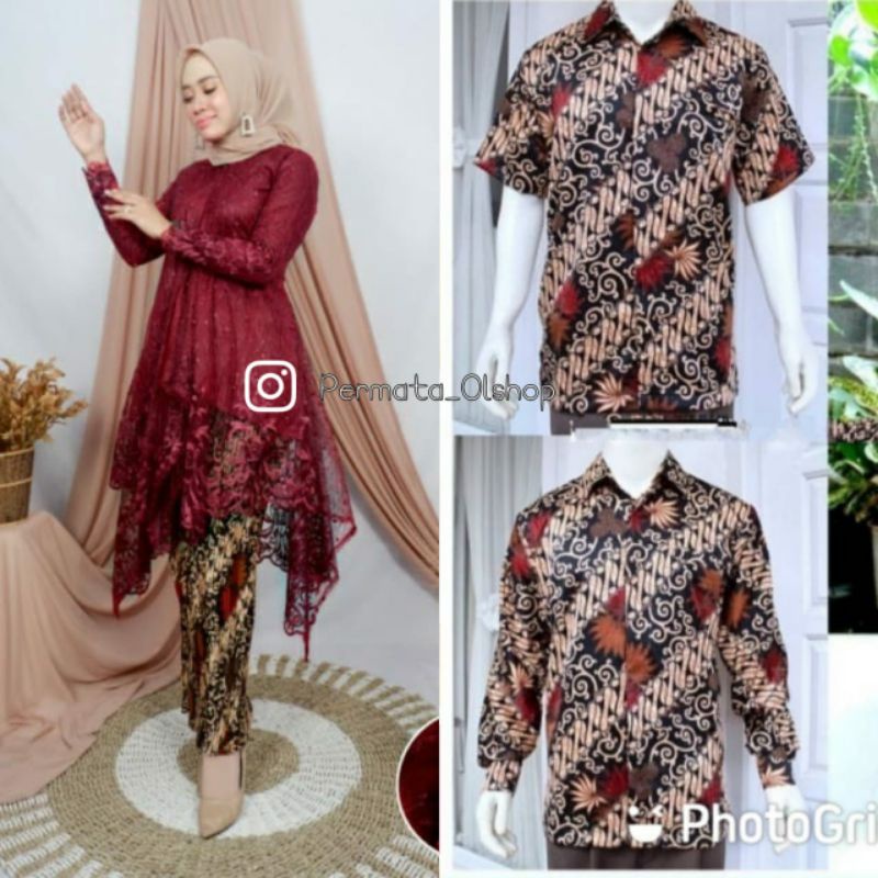 Couple Kebaya Mauri / Batik Couple / Kebaya Couple / Couple Batik / Kebaya Modern / Kebaya Lamaran / Kebaya Wisuda / Kebaya Tunangan / Kebaya Busui