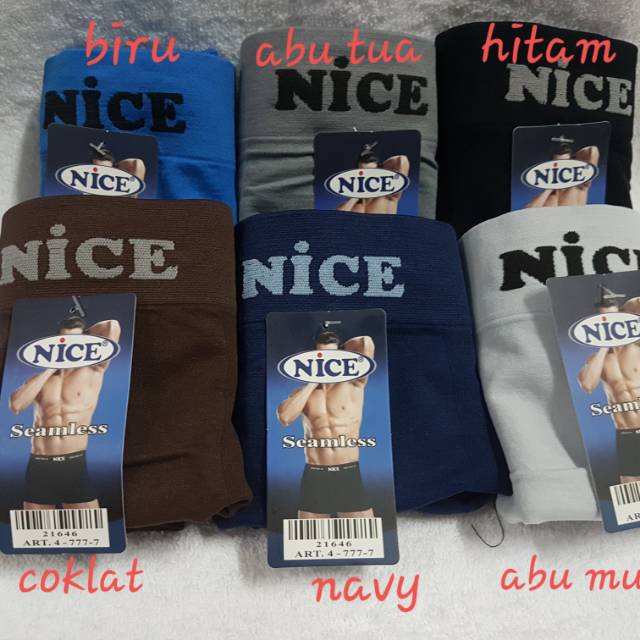 3 pc Boxer pria seamless merk Nice