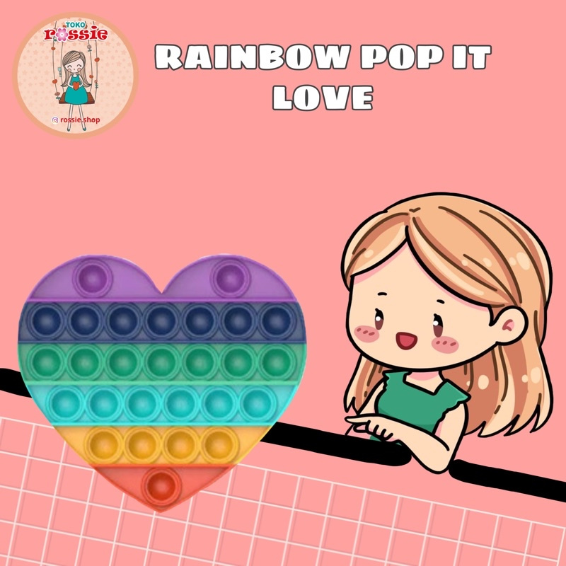 READY!READY! Fidget Pop It Rainbow Lengkap Murah/Mainan Sensorik Pereda Stres/Pop It Viral-Love