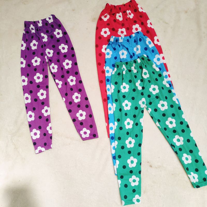 Legging anak cewek 1 2 3 motif bunga celana panjang anak perempuan ( legging bunga  )