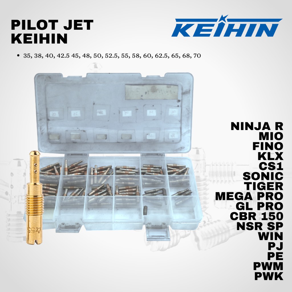 Pilot jet spuyer keihin Ninja R Tiger PE PWK MIO CBR SONIC KLX