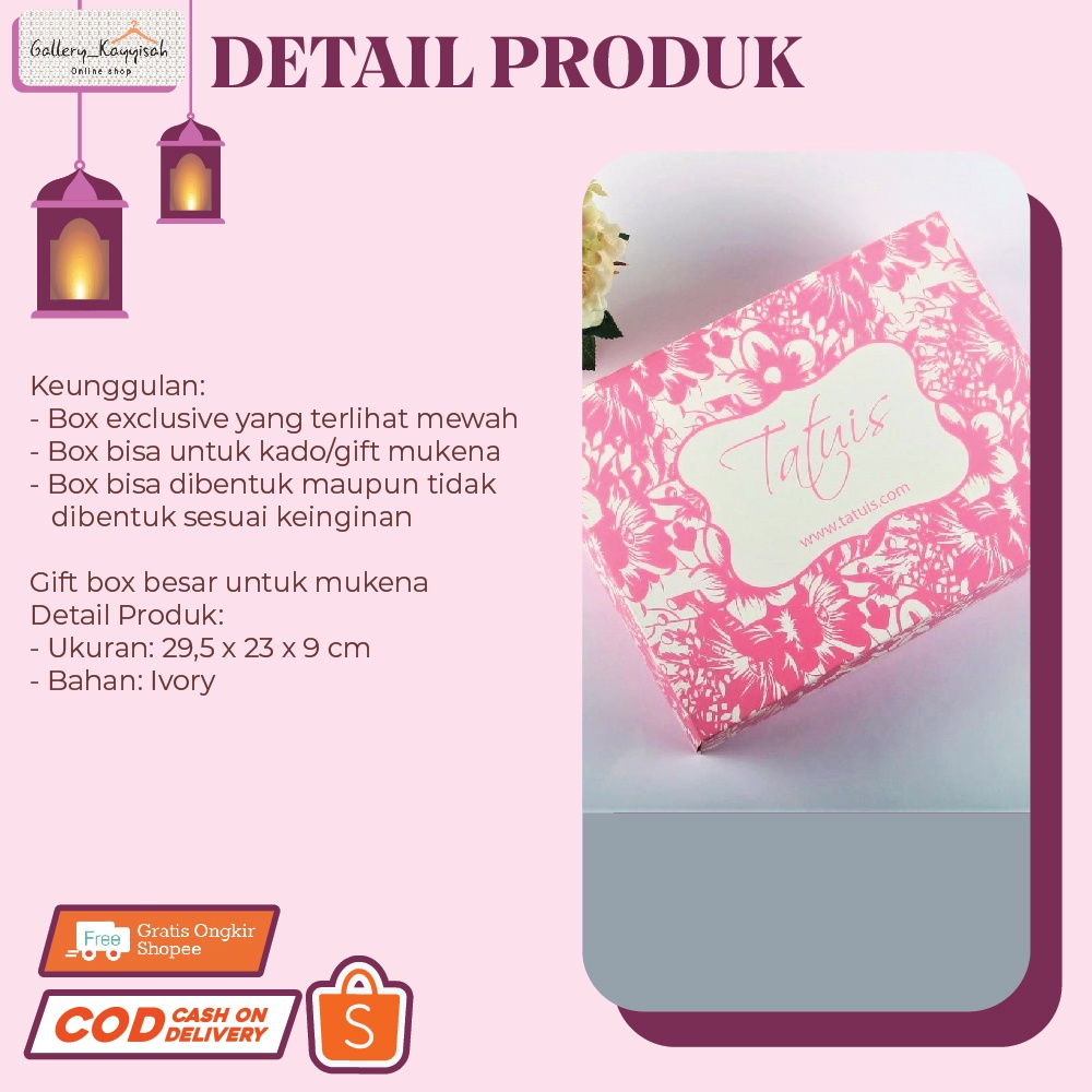 Gift Box Mukena Tatuis Perlengkapan Sholat Termurah Berkualitas Premium - By gallery_kayyisah