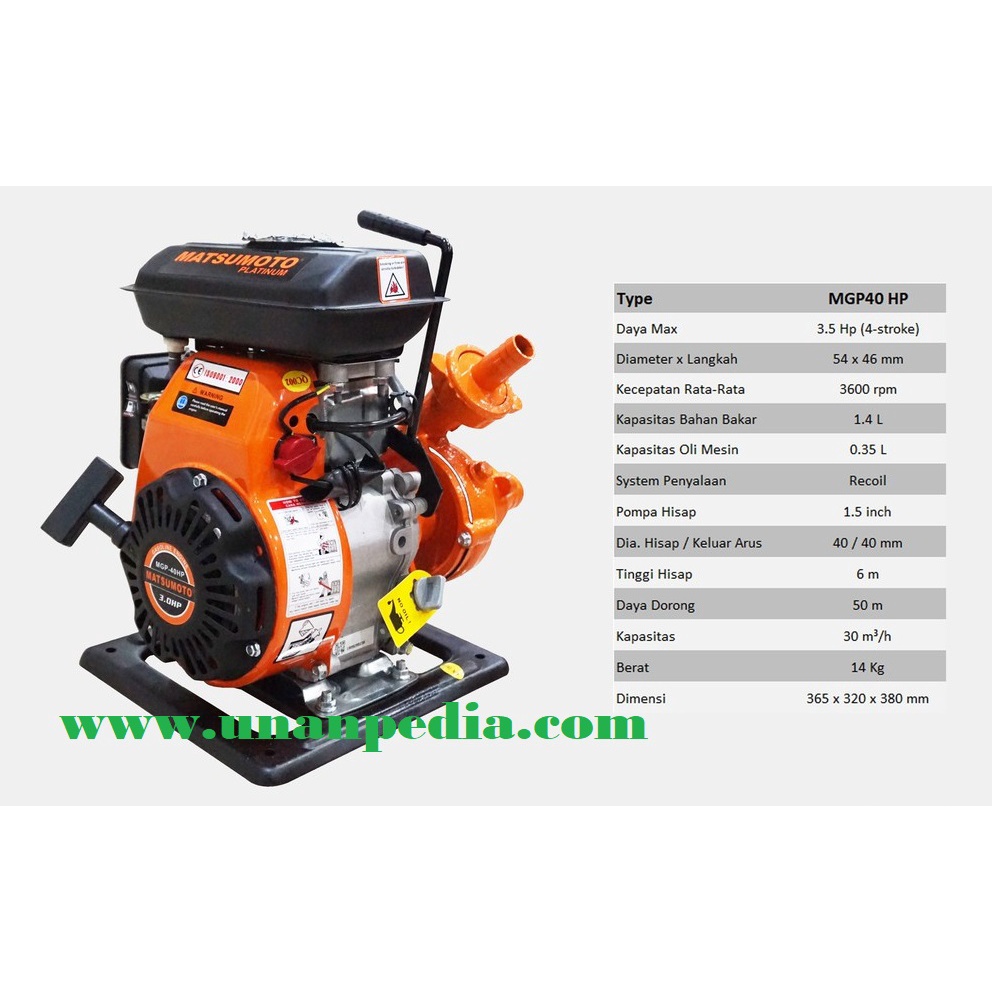 Pompa Pemadam Air Alkon 1.5 Inchi Portable MGP 40 Hp - Mesin Pompa Air Alkon Promo
